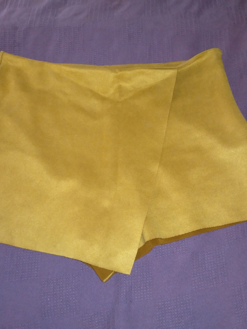 Women’s Mustard Yellow Asymmetric Skort Shorts